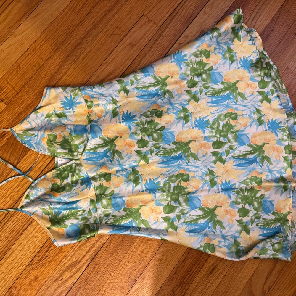 Floral Slip Dress with Spaghetti Straps - Secret Treasures